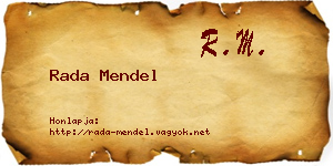 Rada Mendel névjegykártya